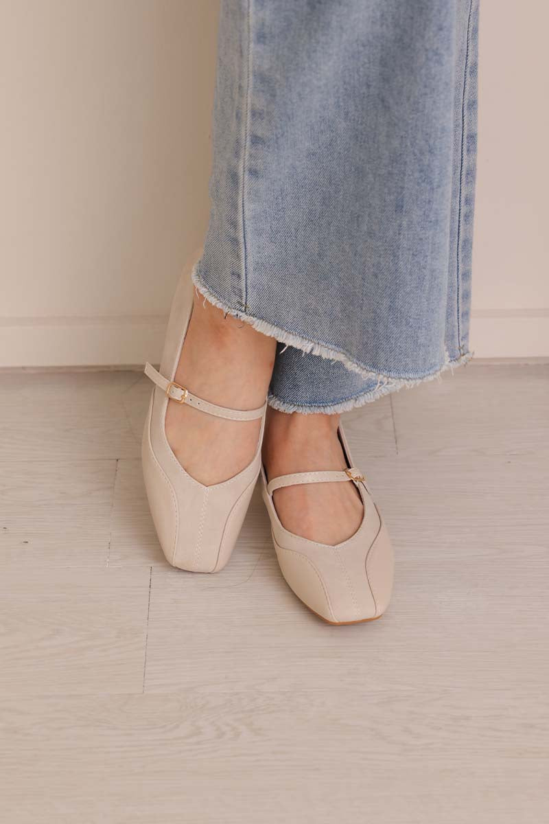 Raze Maryjane Flats in Bone