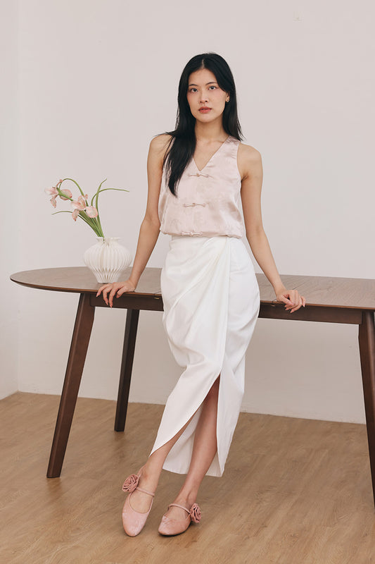 Rosabel Maryjane Flats in Pink Satin