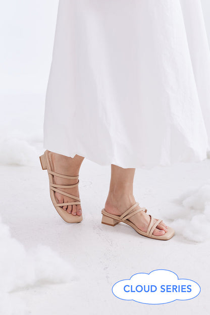 Rosalie Strappy Cloud Heels in Nude