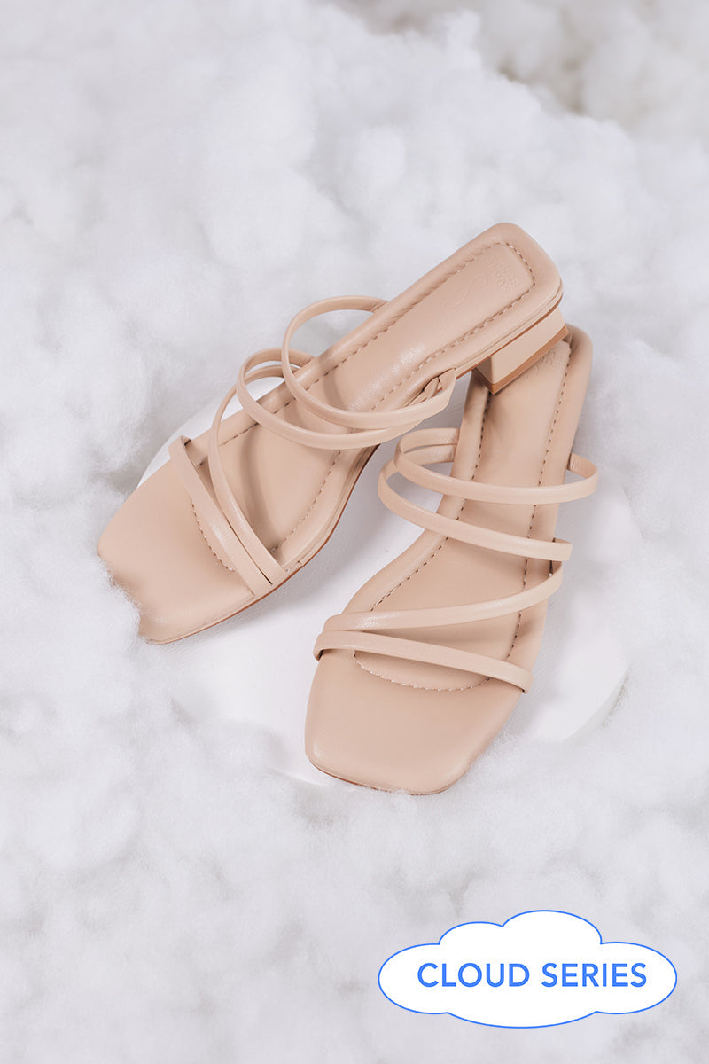 Rosalie Strappy Cloud Heels in Nude