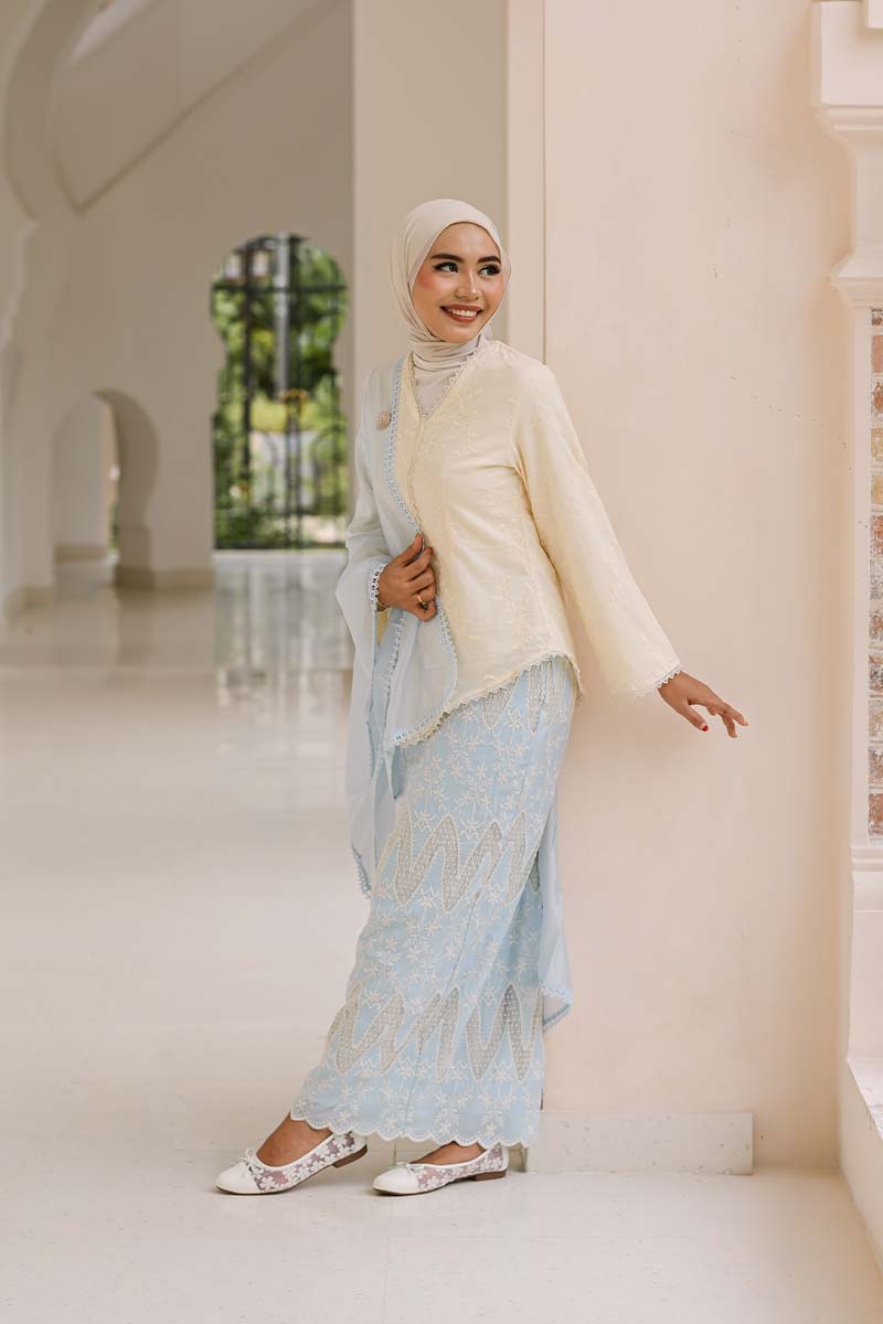 Roux Embroidered Flats in Cream