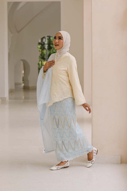 Roux Embroidered Flats in Cream