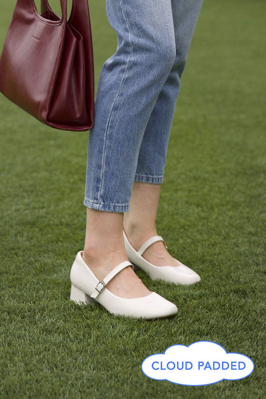 Roxxy Cloud Maryjane Heels in Cream