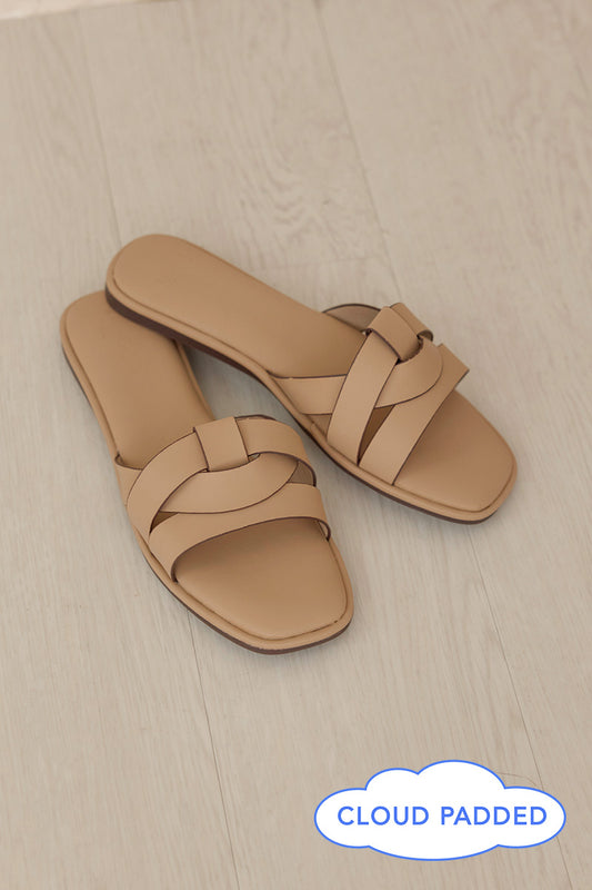 Ruka interlocking Cloud Sliders in Contrast Taupe