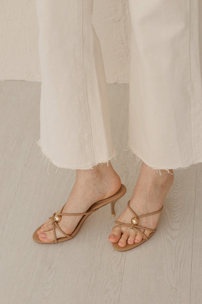 Sabine Strappy Heels in Nude