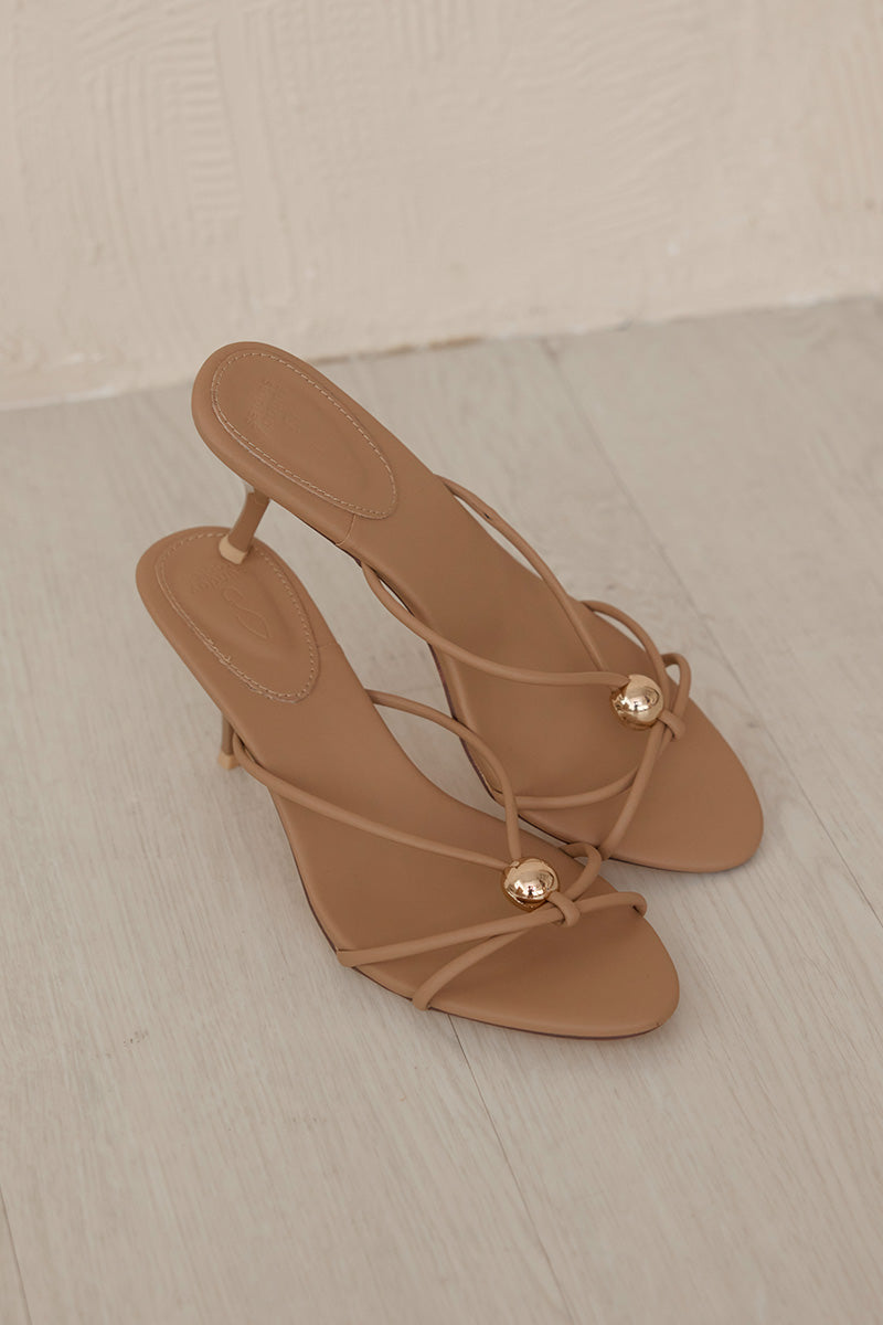 Sabine Strappy Heels in Nude