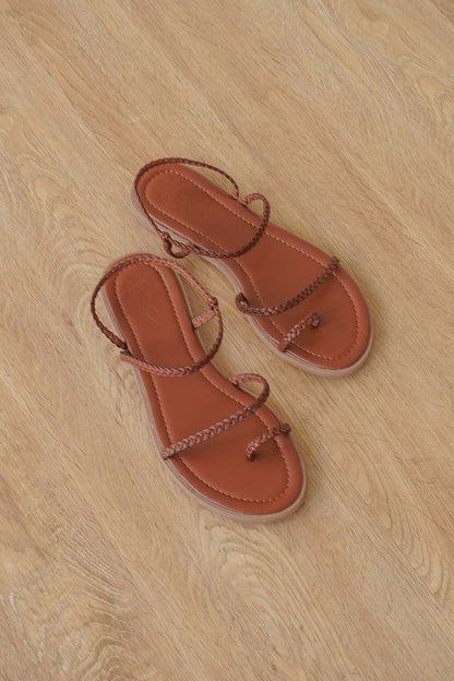 Sevana Braided Sandals in Brown