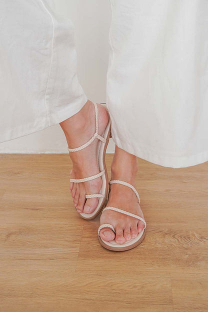 Sevana Braided Sandals in Cream