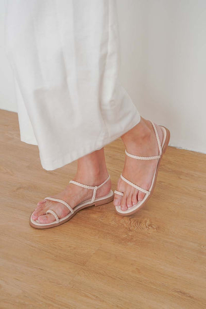 Sevana Braided Sandals in Cream