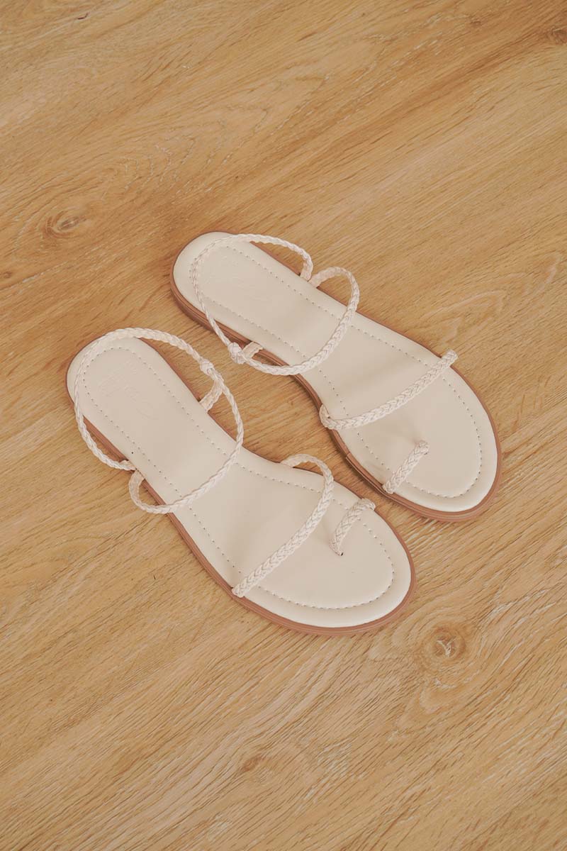 Sevana Braided Sandals in Cream