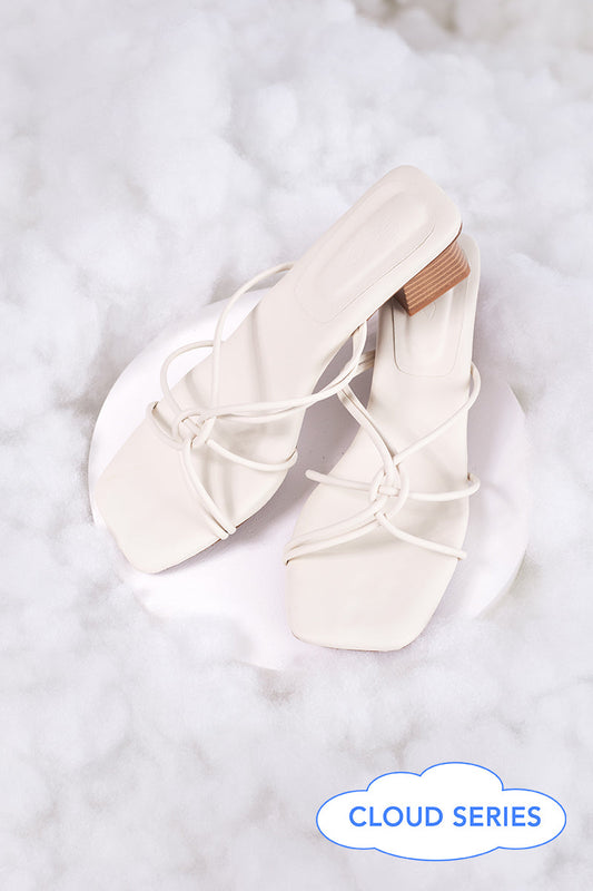 Soleil Strappy Cloud Heels in Cream