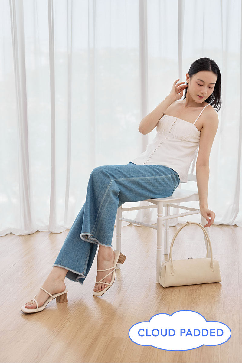 Sonder Strappy Cloud Heels in Cream