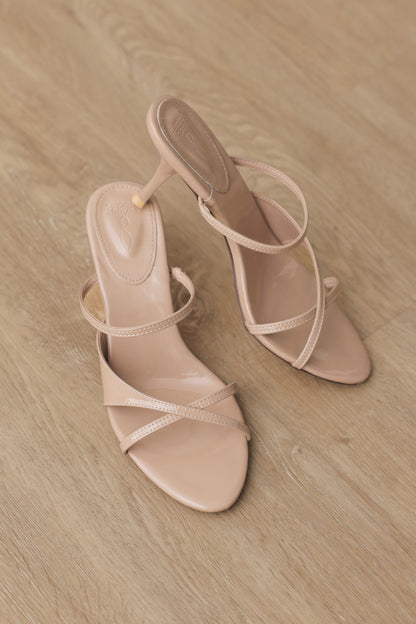 Vianne Strappy Heels in Nude Patent