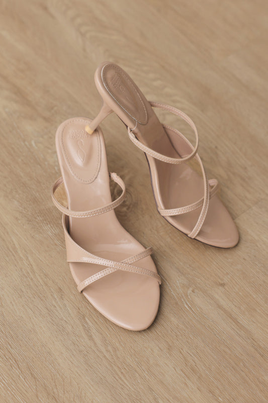 Vianne Strappy Heels in Nude Patent