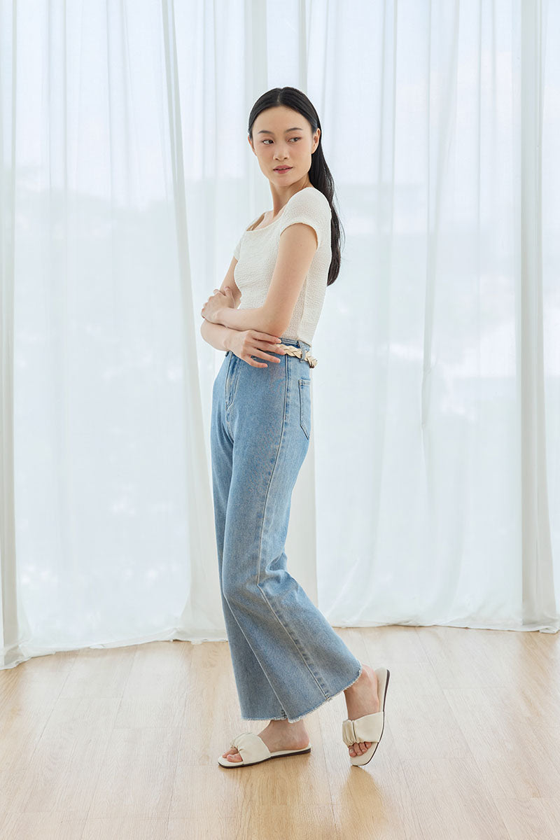 Willow Cloud Sliders in Pearl Waterproof Satin