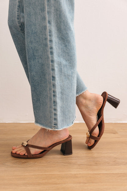 Zora Block Heels in Espresso Suede