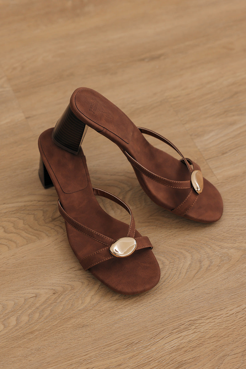 Zora Block Heels in Espresso Suede