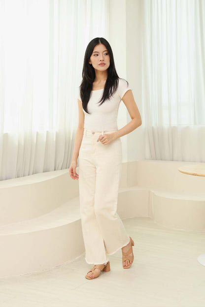 Ana Interlocking Block Heels in Nude