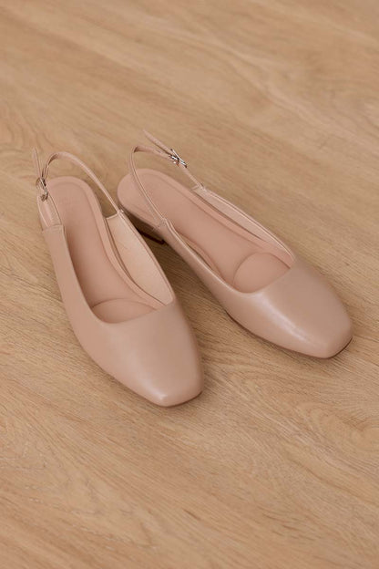 Aurielle Cloud Slingback Flats in Nude