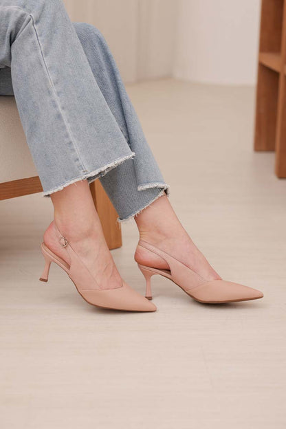 Calora Duo-tone Slingback Heels in Rose