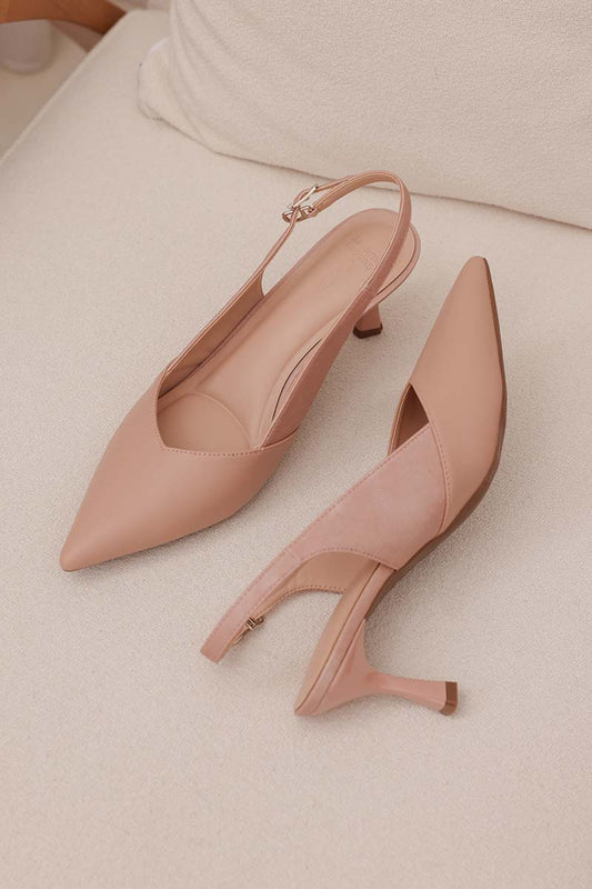 Calora Duo-tone Slingback Heels in Rose