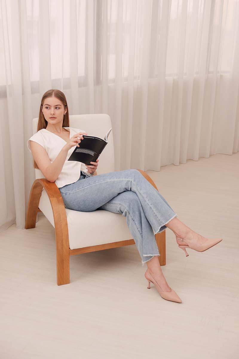 Calora Duo-tone Slingback Heels in Rose
