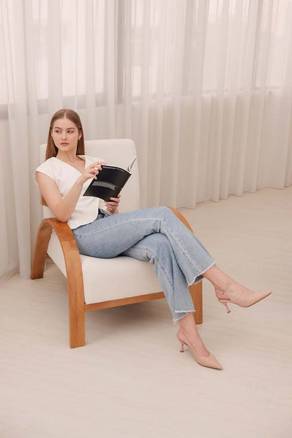Calora Duo-tone Slingback Heels in Rose