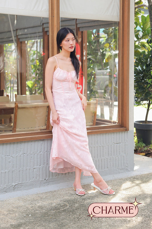 Calyra Charmé Mesh Cloud Heels in Cream Waterproof Satin