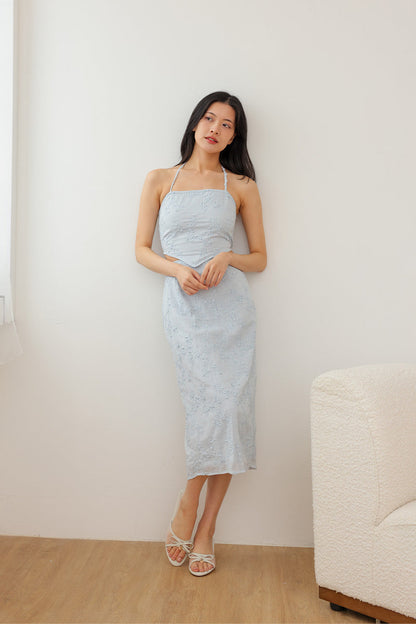 Calyra Charmé Mesh Cloud Heels in Cream Waterproof Satin