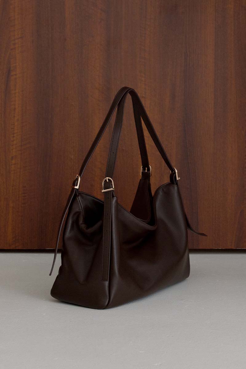 Chicago Double Handle Tote Bag  in Dark Choco
