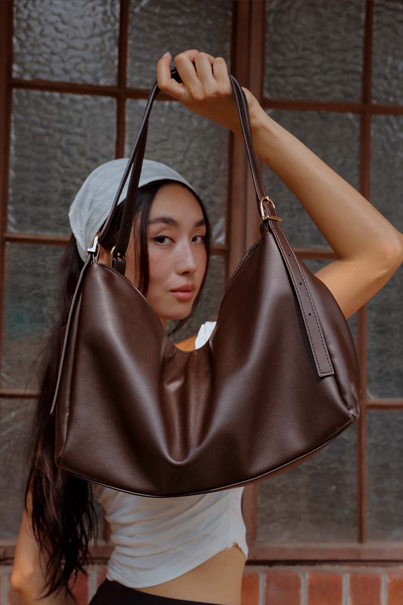 Chicago Double Handle Tote Bag  in Dark Choco