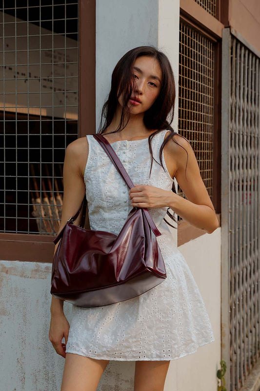 Chicago Double Handle Tote Bag in Wine