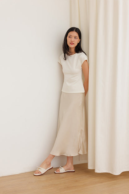 Claire Charmé Cloud Sliders in Cream Waterproof Satin