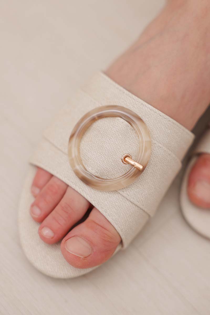Corra Sliders in Waterproof Linen