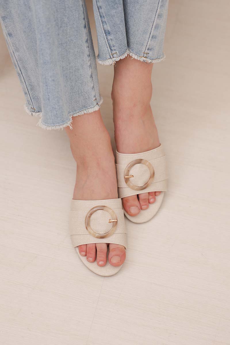 Corra Sliders in Waterproof Linen