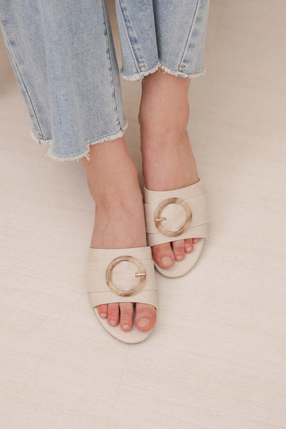 Corra Sliders in Waterproof Linen