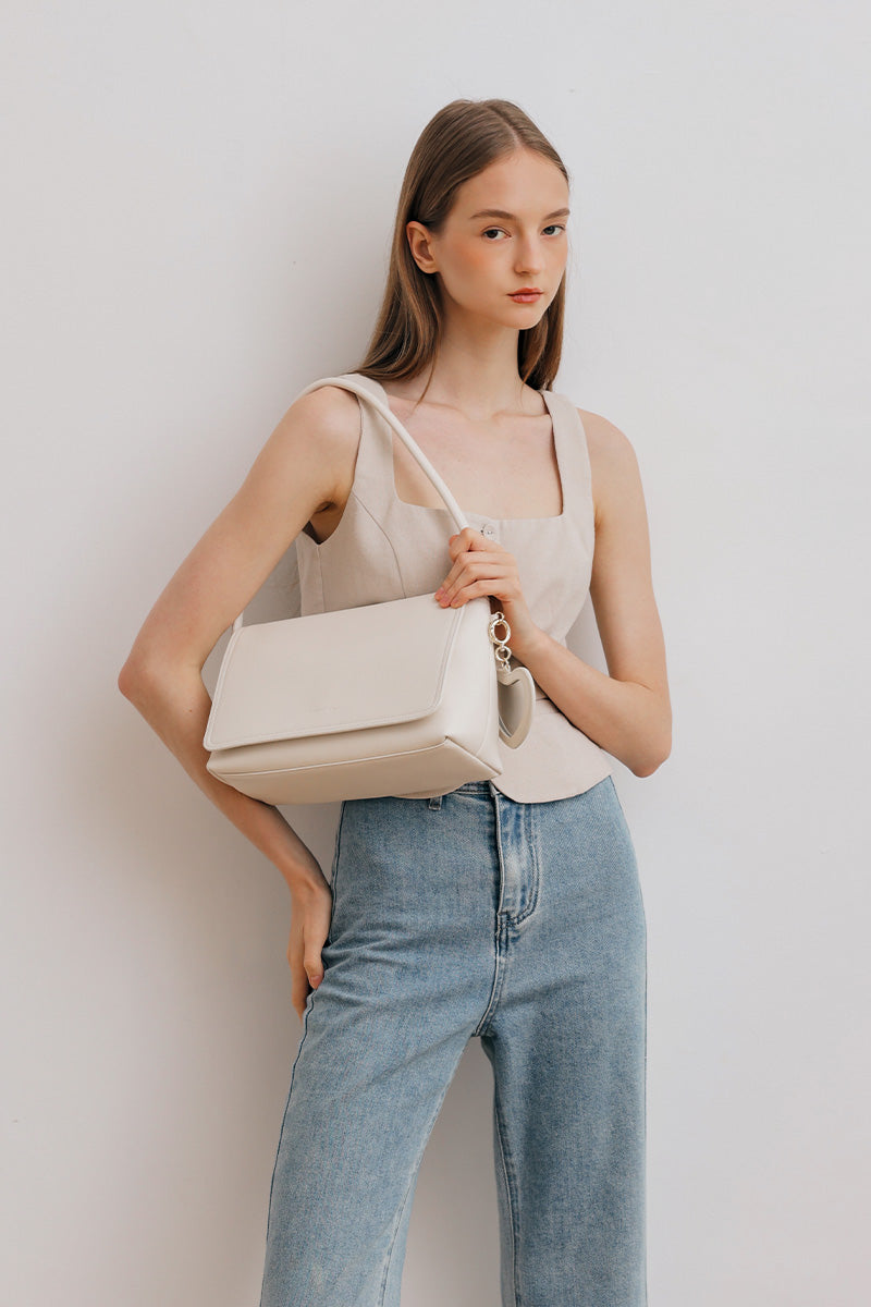 Sydney Shoulder Bag in Cream