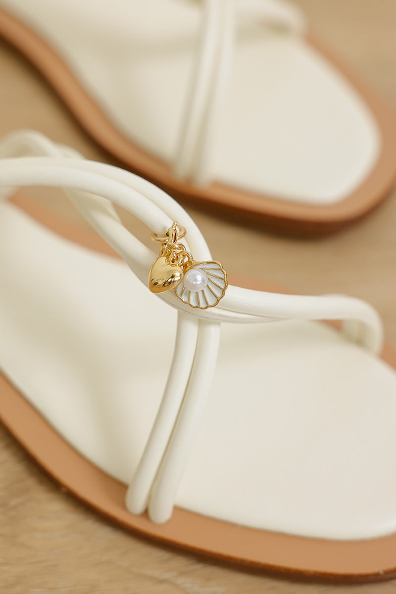 Elowen Twist Charmé Strappy Sliders in Cream