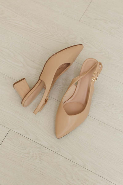Fina Slingback Cloud Block Heels in Nude