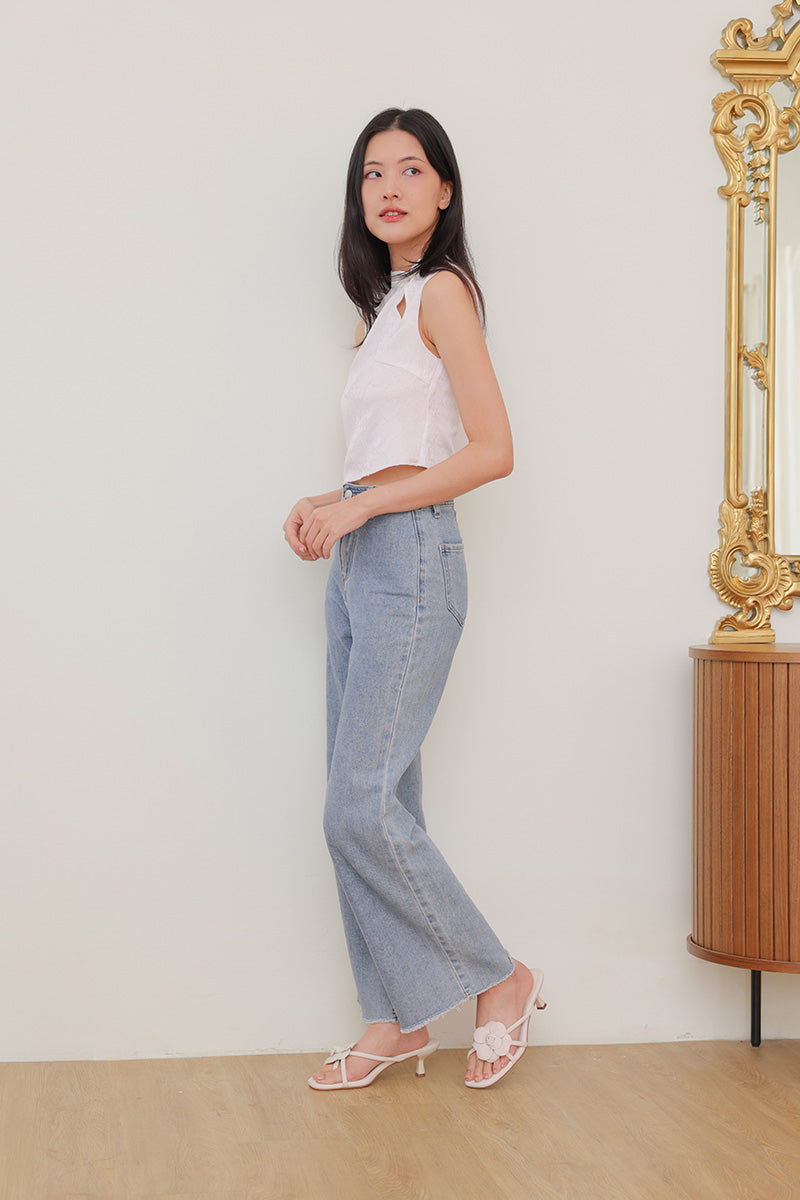 Florisse Cloud Heels in Waterproof Linen Cream