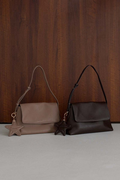 Georgia Shoulder Flap Bag in Espresso