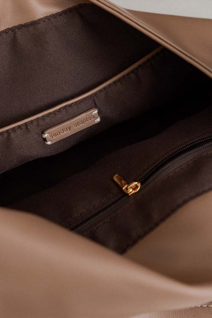 Georgia Shoulder Flap Bag in Taupe