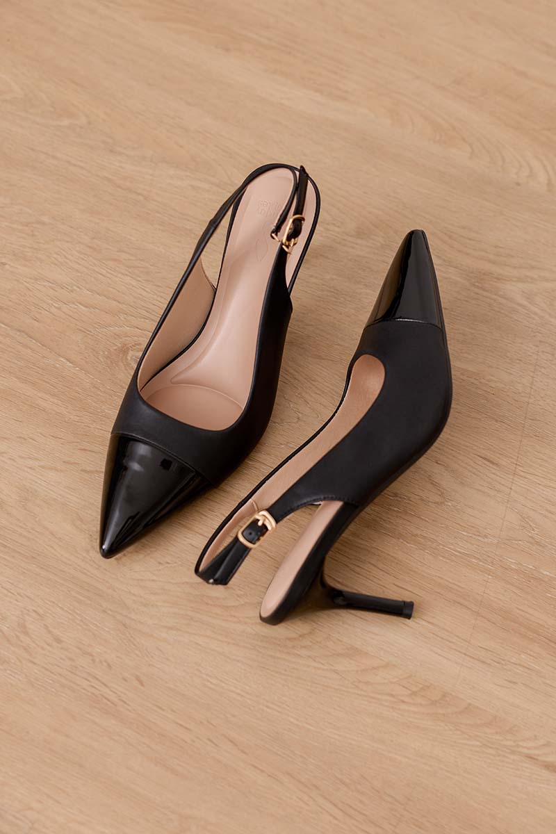 Gia Slingback Cloud Heels in Black