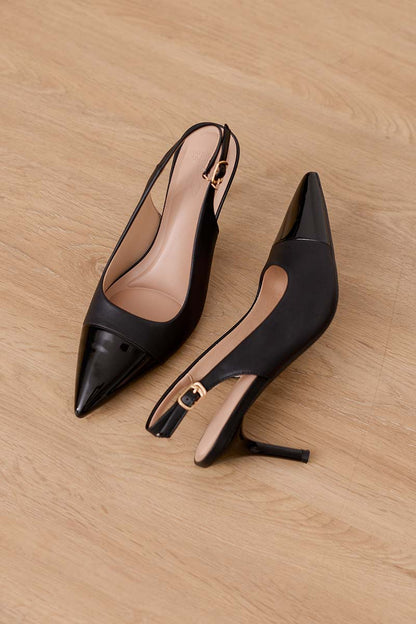 Gia Slingback Cloud Heels in Black