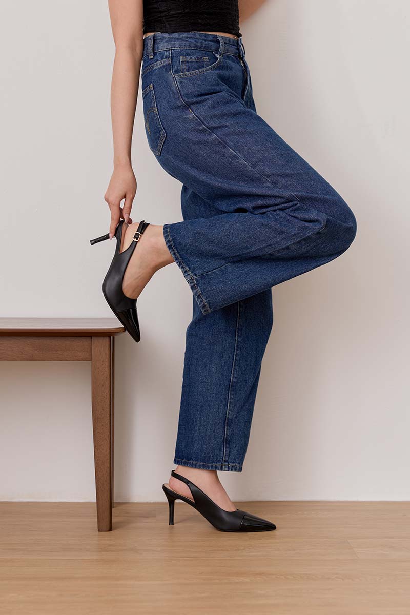 Gia Slingback Cloud Heels in Black
