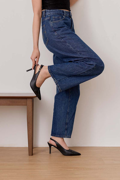 Gia Slingback Cloud Heels in Black