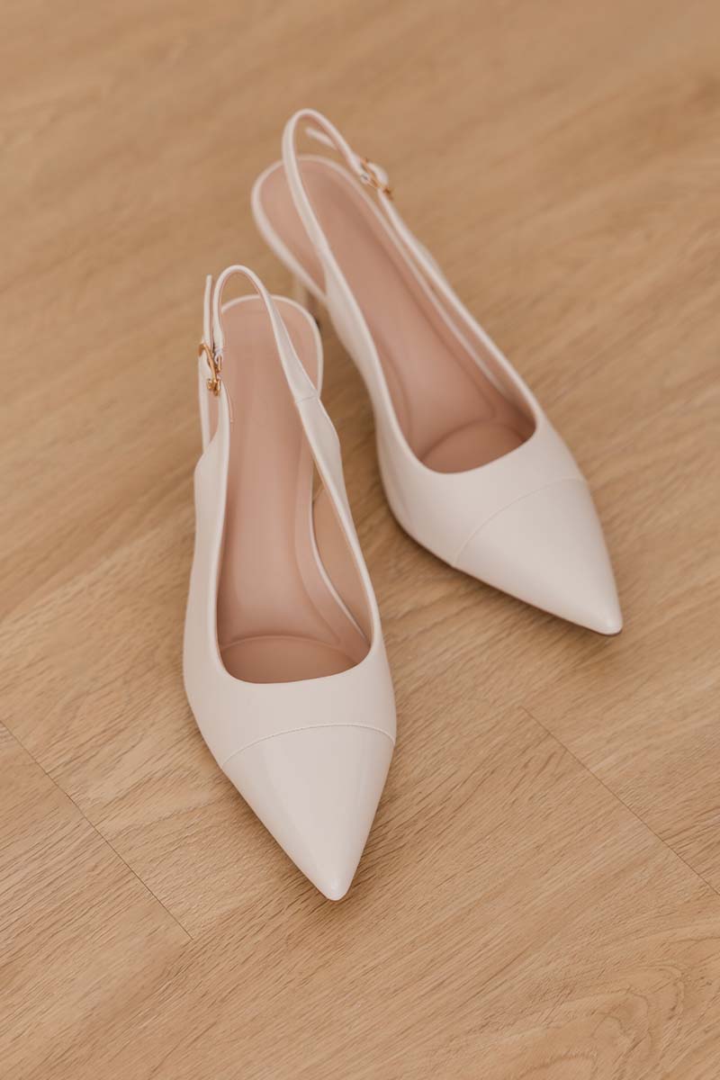 Gia Slingback Cloud Heels in Cream