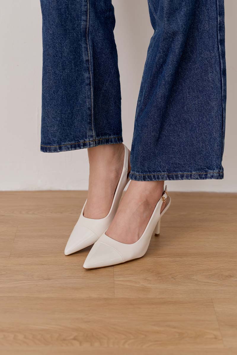 Gia Slingback Cloud Heels in Cream