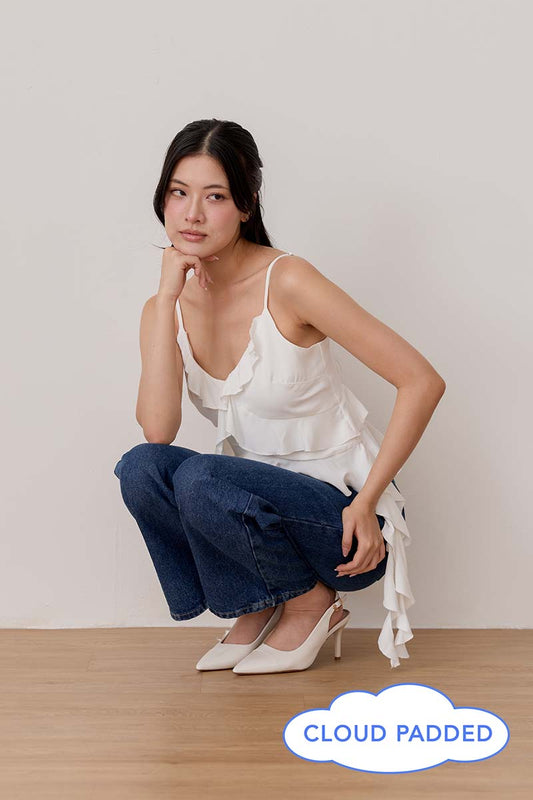 Gia Slingback Cloud Heels in Cream