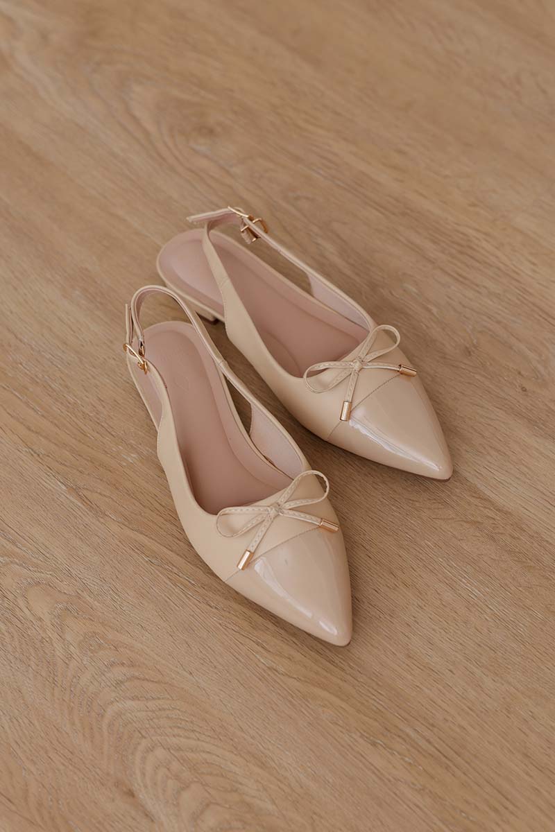 Helia Slingback Cloud Flats in Nude